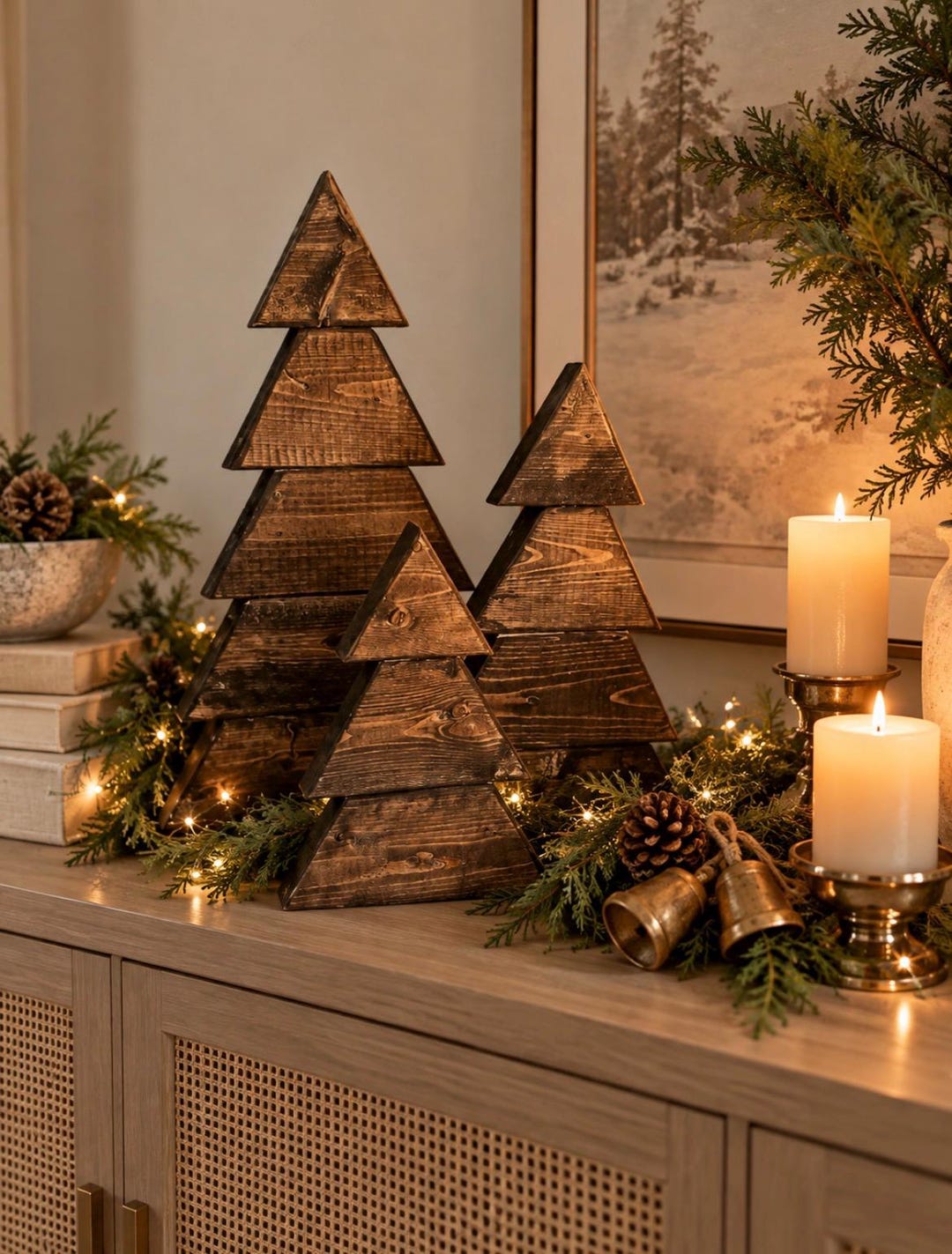 Weihnachtsdekor | Rustikale Holz Weihnachtsbäume | 3er-Set (3) | Urlaub Dekor | Bauernhaus Weihnachten | Weihnachtsgeschenk | Weihnachtsdekor