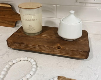 Counter Wooden Tray | Rectangle Wooden Riser Stand | Wood Farmhouse Stand | Farmhouse Pedestal Stand | Bathroom & Kitchen Soap Tray Stand