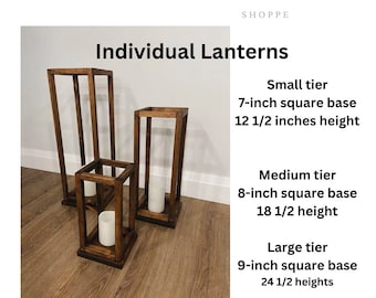 Individual Wood Lantern Candle Holders, Wedding Table Centerpieces, Lantern Centerpiece, Fireplace Decoration, Floor Lanterns, custom