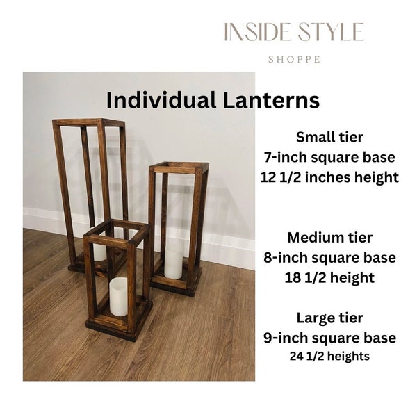 Individual Wood Lantern Candle Holders, Wedding Table Centerpieces, Lantern Centerpiece, Fireplace Decoration, Floor Lanterns, custom