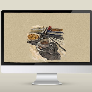 French Café Laptop Wallpaper | Coffee Desktop Background | Laptop Background | Computer Wallpaper