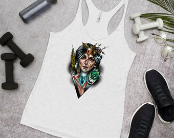 Mother Earth Tank Top| Earth Goddess Tank Top| Spring & Flower Goddess| Flower Tank Top for Summer