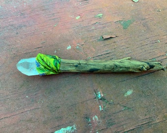 Wand, quartz crystal, magic wand, alter wand, quartz crystal wand, meditation wand,