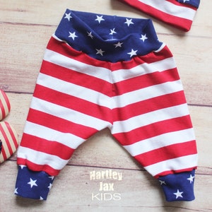 Baby Boys First 4th of July, 4th of July Baby Boy, Baby Boy Leggings, Patriotic 4th Of July Leggings + Hat, Baby Boy Clothes, Red White Blue