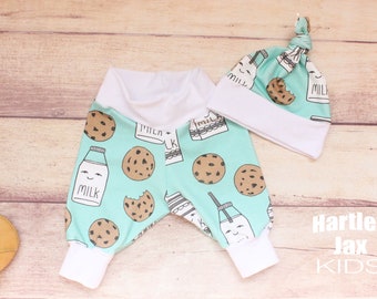 Baby boy coming home outfit, Breast Milk Baby, Milk and Cookies, Teal Baby Boy Leggings, Newborn Take Home Outfit, Funny Baby Shower Gift