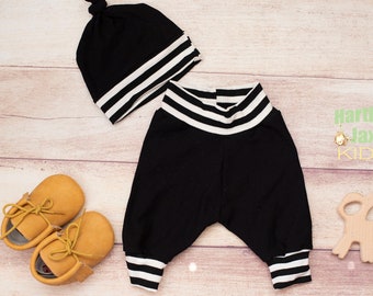 Baby Boy Leggings, Take Home Outfit Boys, Black White Gender Neutral Pants, Newborn Coming Home, Shower Gift Set, Pandemic Toddler Clothes