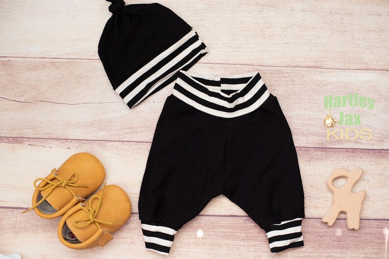 Baby Boy Leggings Take Home Outfit Boys Black White Gender Etsy