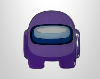 Porta badge retrattile a forma di membro dell'equipaggio di Among Us / Realizzato in resina / Resina fatta a mano / Regalo per gamer / Clip per badge da infermiere/infermiera