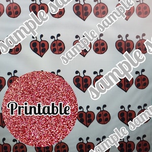Ladybug heart 5x7 Valentine&#39;s Day card // blank inside // Printable // Digital download