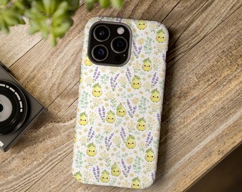 Étui de téléphone à motif poire mignon | Étui magnétique résistant aux chocs