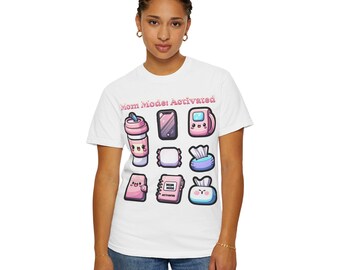 Camiseta "Modo Mamá Activado" / Lindo diseño Kawaii de artículos esenciales para bebés