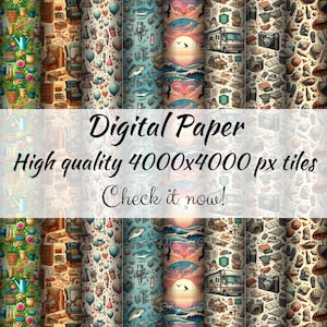Pack de 12 papiers numériques Retirement Bliss, 12 motifs uniques en haute résolution pour le scrapbooking, créations artisanales et fabrication de cartes, téléchargement immédiat