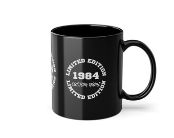 Limited Edition Customizable name Black Coffee Cup, 11oz
