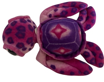 Pink and Purple Plush Turtle – Cute Kawaii Stuffed Sea Animal with Big Eyes – Soft Toy Gift for Kids & Collectors