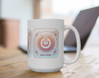 Taza de cerámica con botón de encendido para mamá