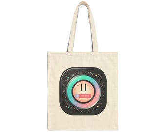 Bolso tote estilo mamá espacial retro / Bolso tote de lona con lindo icono de astronauta en tonos pastel