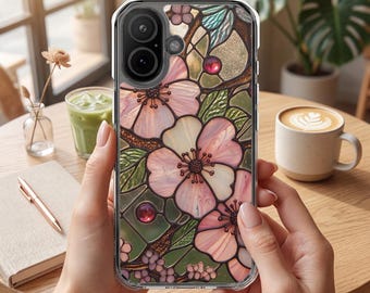 Pink Dogwood Floral Phone Case | Magnetic Clear Impact Case
