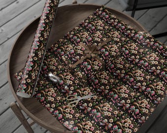 Floral Paisley Black Wrapping Paper | Gift Wrap Roll, Floral Pattern stainglass