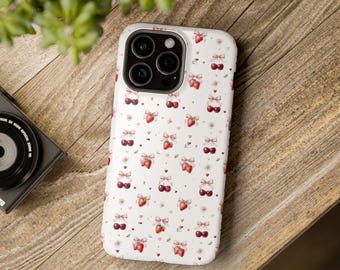 Coque de téléphone à motif cerises | Coque magnétique résistante aux chocs