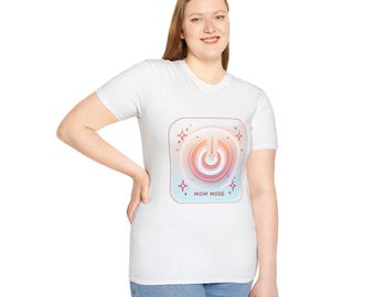Camiseta con botón de encendido para mamá / Vida de mamá, camiseta con estampado en tonos pastel