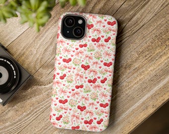 Étui de téléphone à motif de fleurs de cerisier | Étui magnétique résistant aux chocs