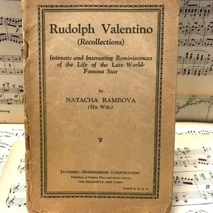 Rudolph Valentino (Recollections) von seiner Frau Natacha Rambova. Seltene Auflage!