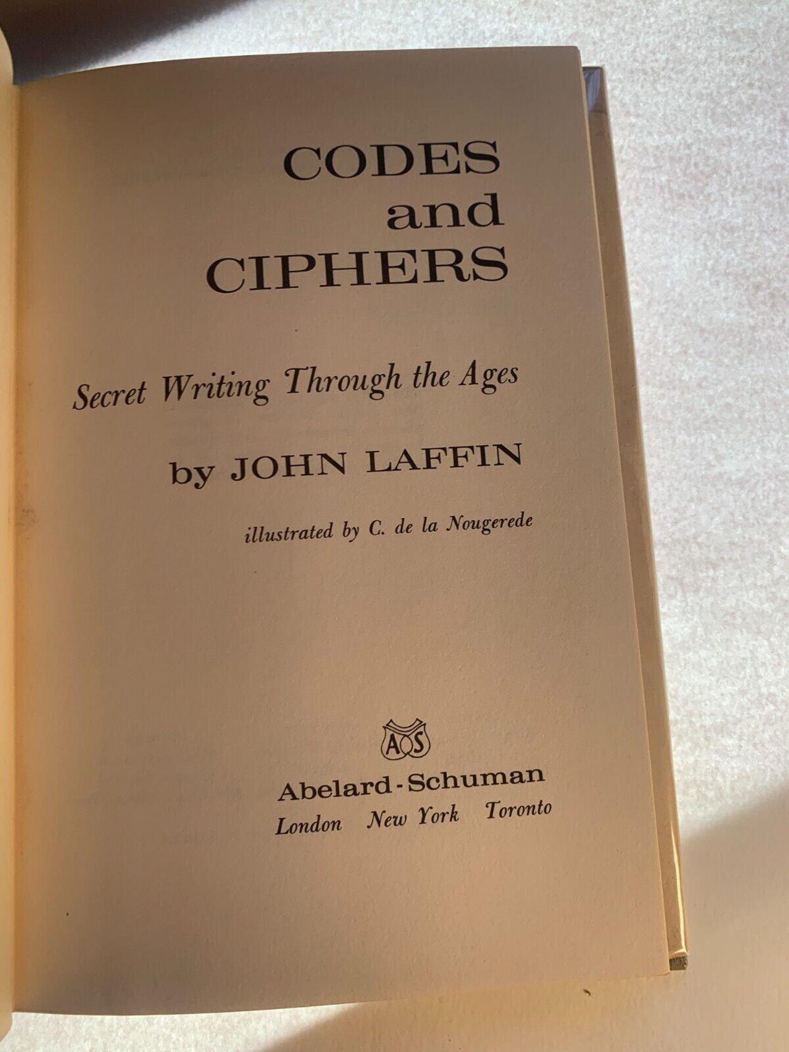 Codes and Ciphers Secret Writing Through the Ages - Laffin, 1964 - Etsy