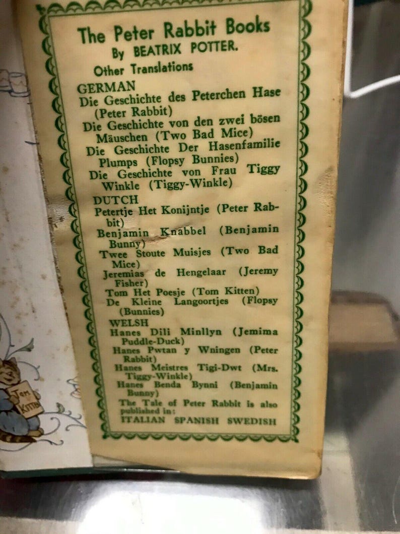 The Tale of Peter Rabbit Beatrix Potter Early Edition - Etsy