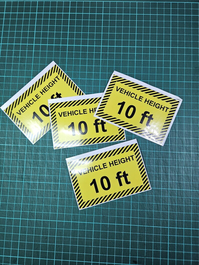 Commercial Vehicle Height Sign: Laminated Vinyl Sticker (10 X 6.5 Cm ...