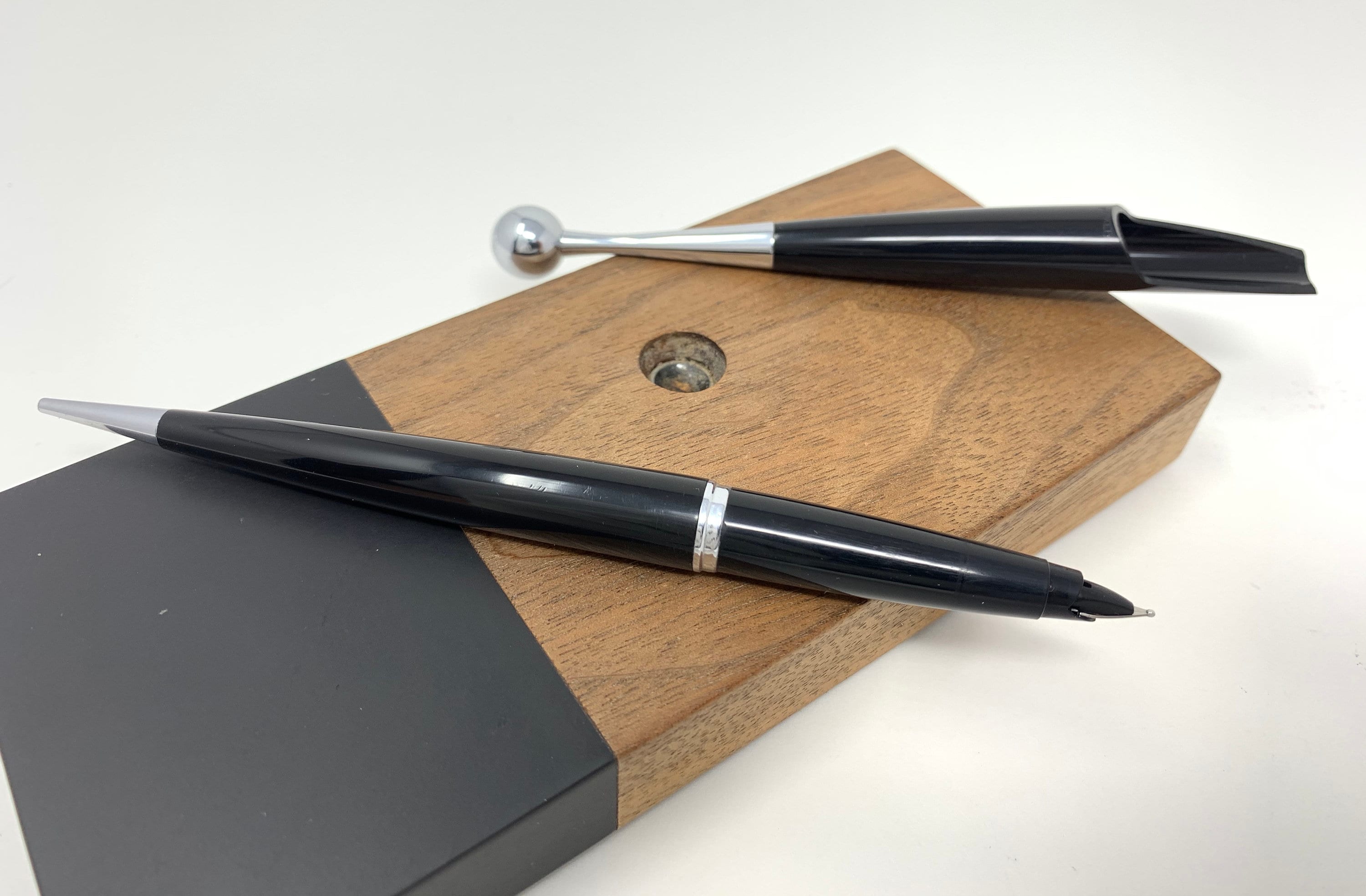 Parker 45 Restored Fountain Pen Desk Set Walnut and Slate Etsy