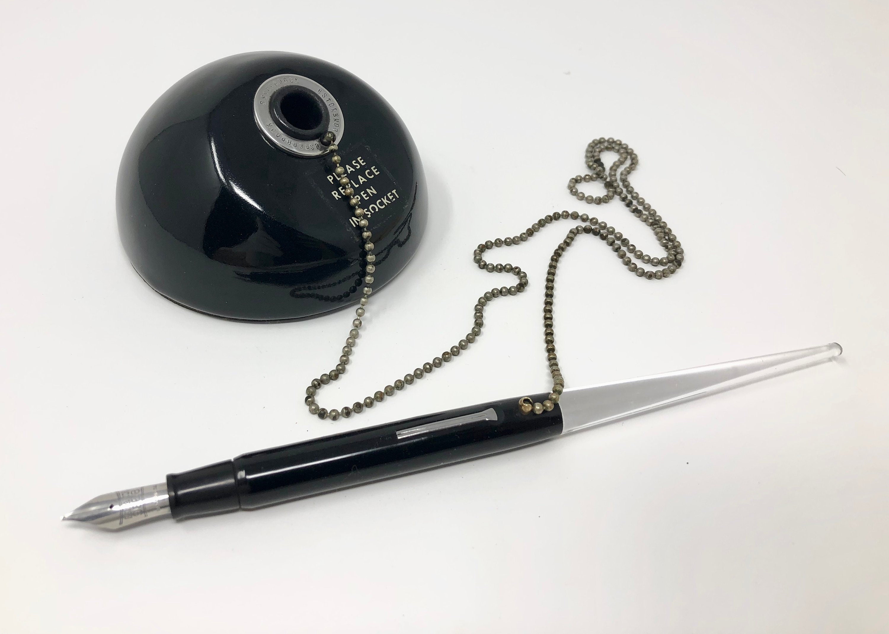 Esterbrook 8 Ball Desk Set With Chain Restored Etsy
