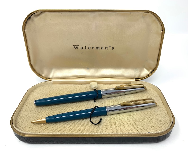 Waterman C F restored vintage fountain set Max 57% OFF Cheap super special price pen and pencil solid
