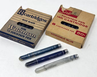 Cartouches vintage pour stylos plume Waterman C/F, rechargeables.