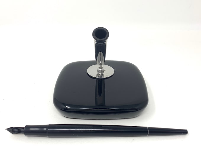 Esterbrook Black M2 Restored Vintage Fountain Pen Desk Set. Produced