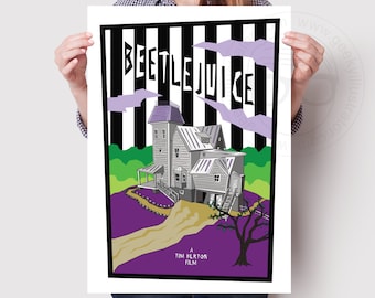 Beetlejuice minimalist film poster print