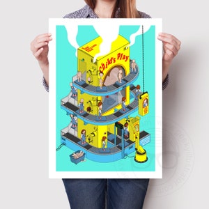 Childs play illustrated movie print- Chucky doll horror poster-Good Guys Illustration