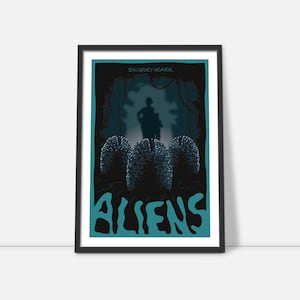 Aliens alternative movie poster - Alien egg art - Original artwork - Hand illustrated