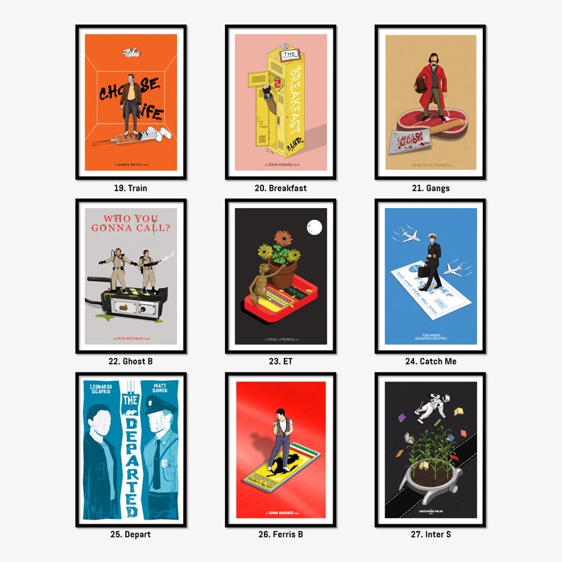 Minimalist Movie Poster Wall Art retro Film Art Prints Movie Etsy UK