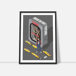 Back to the Future Movie Poster: Minimalist Retro Film Art Print