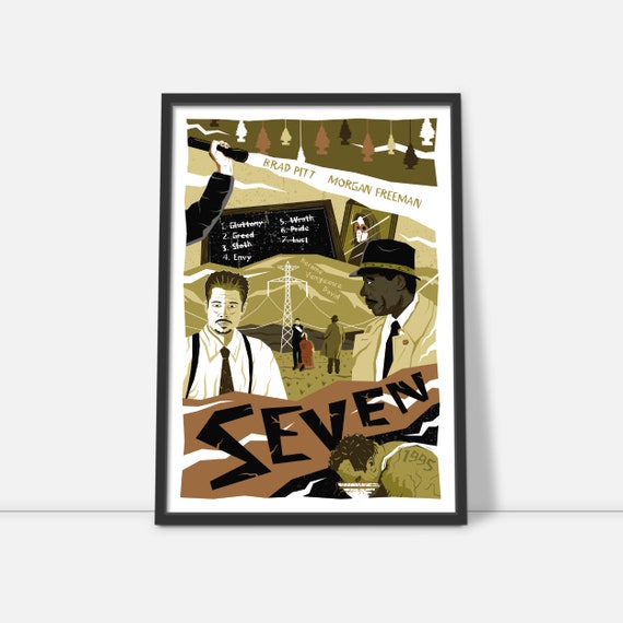 Grindstore Mini Poster Cinematografico Minimal - Stile Film, Colore Giallo, 32x44 Cm