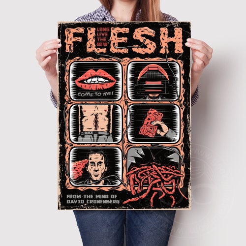 T-shirt Videodrome Film D'horreur Vintage - Homme Femme Unisexe - Coton épais - Tailles S à 5XL