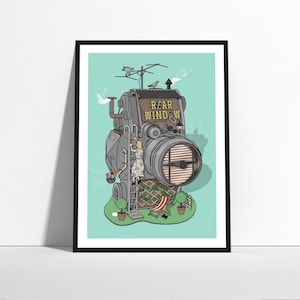 Rear Window Minimalist Illustrated Movie Poster