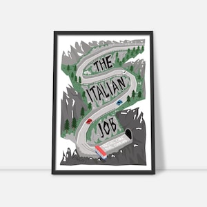 The Italian Job Movie Poster: Minimalist Film Art Print