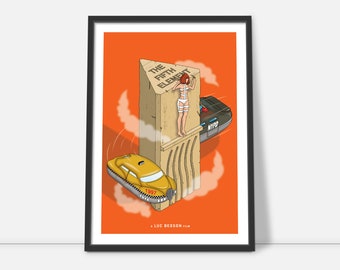 The Fifth Element - film poster, Movie print, Original artwork, Leeloo artwork