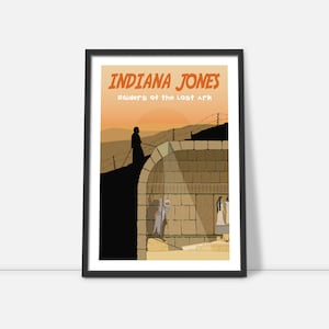Indiana Jones movie poster//Raiders of the lost ark//Minimalist film poster