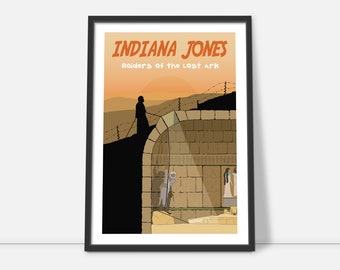 Indiana Jones movie poster//Raiders of the lost ark//Minimalist film poster