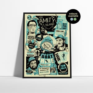 Jaws-Visit Amity Island Film Print-Film Poster Kunst