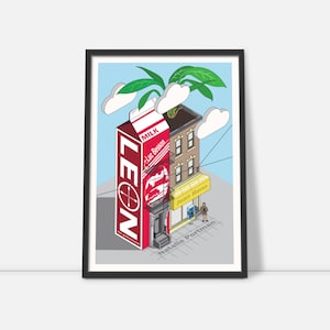 Leon the professional-film poster, movie print, fan art isometric, digital illustration, Leon movie gift
