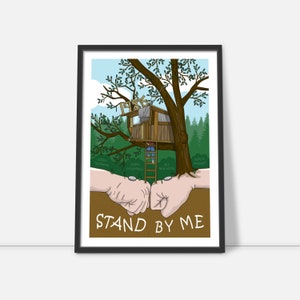 Stand By Me print- film poster, Movie illustration, original artwork, Stephen king fan art, 80s cinema