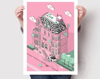 Royal Tenenbaums poster fine art print-Movie poster-Wes Anderson illustration